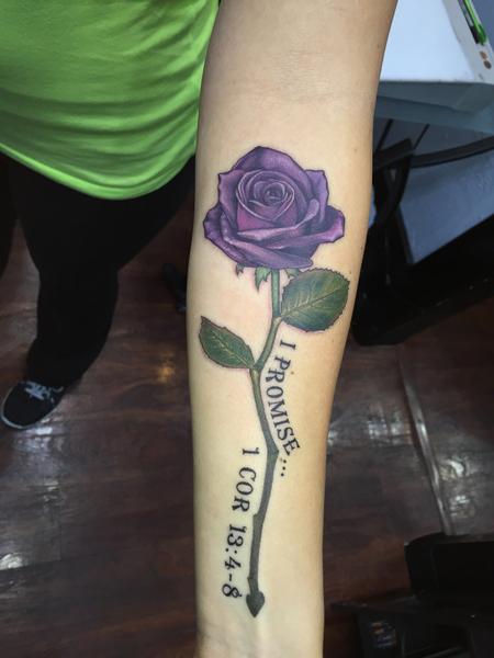 Tattoos - purple rose - 116425
